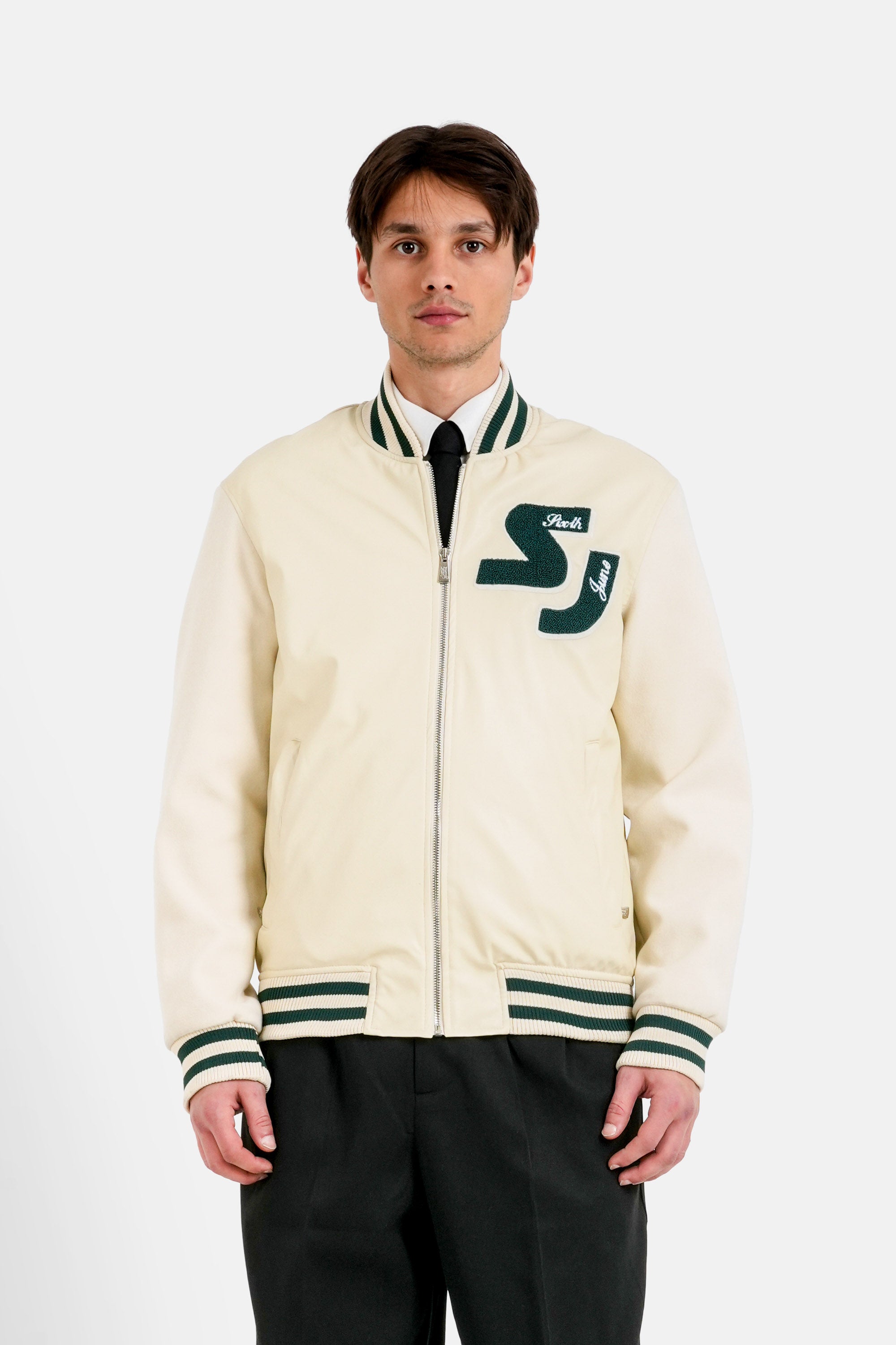 Veste teddy bi-matière Beige