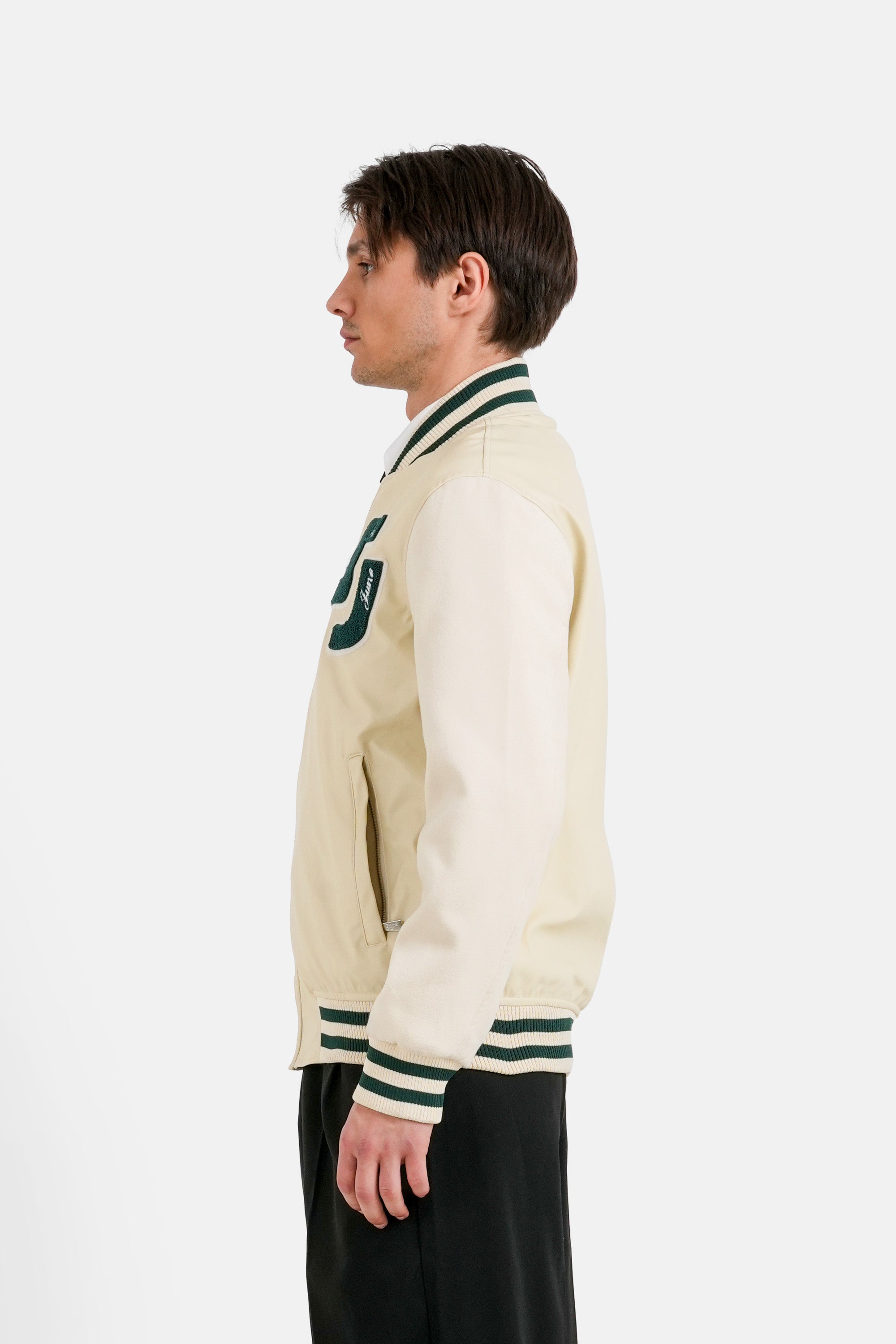 Veste teddy bi-matière Beige