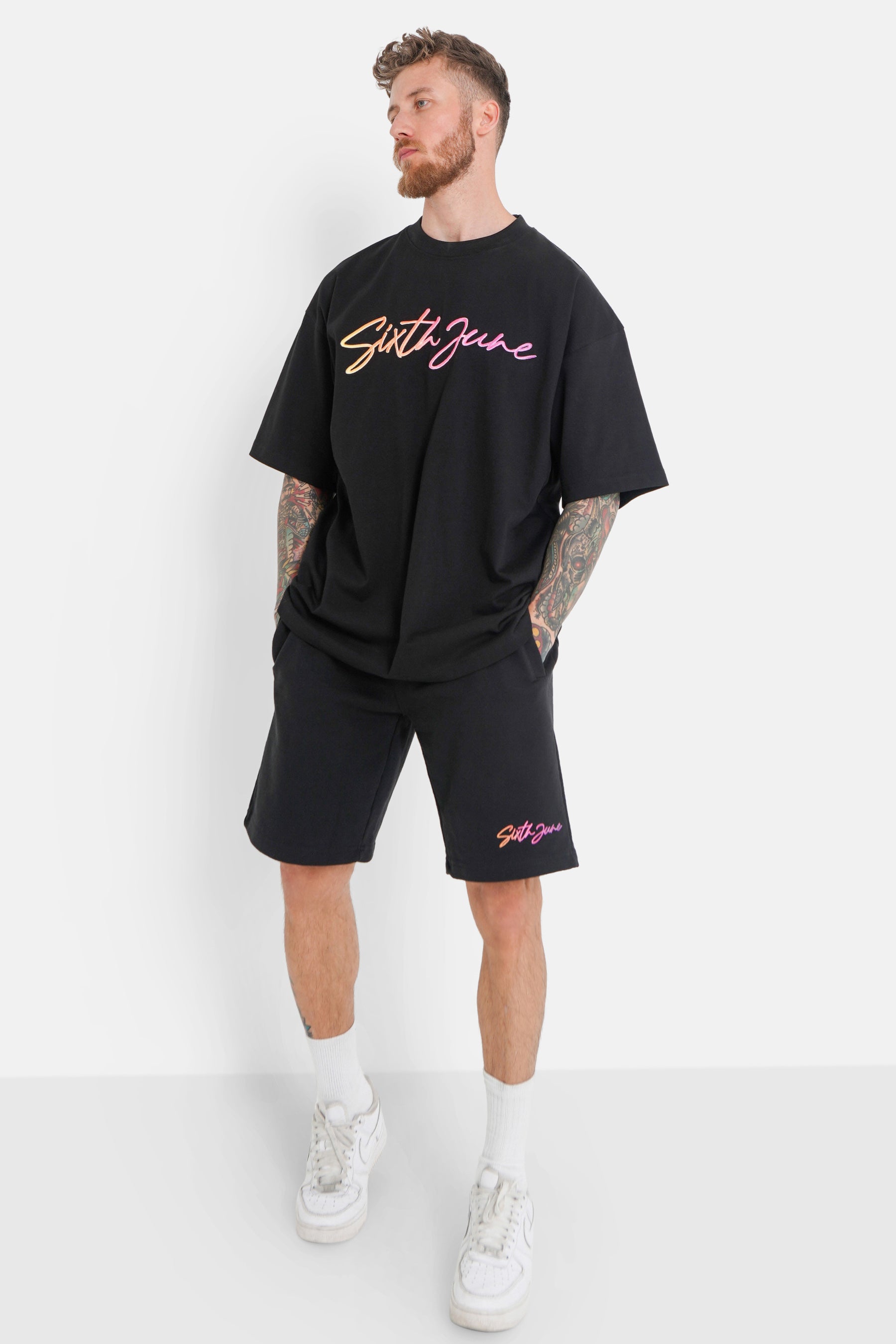 Relief logo signature t-shirt Black