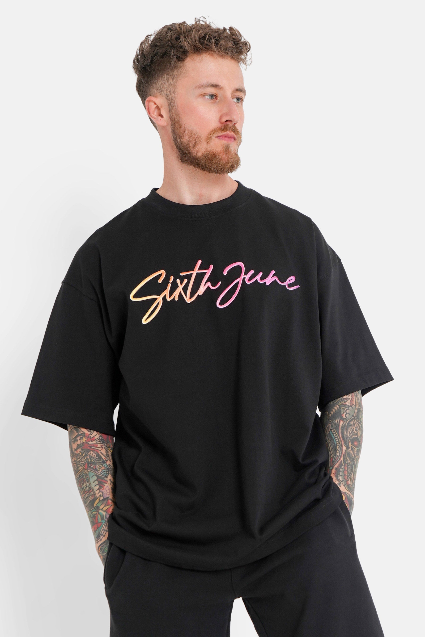 Relief logo signature t-shirt Black