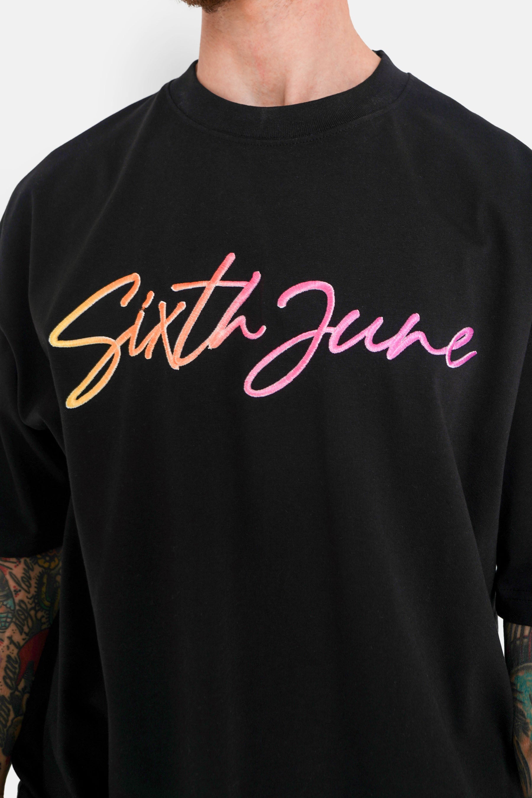 Relief logo signature t-shirt Black