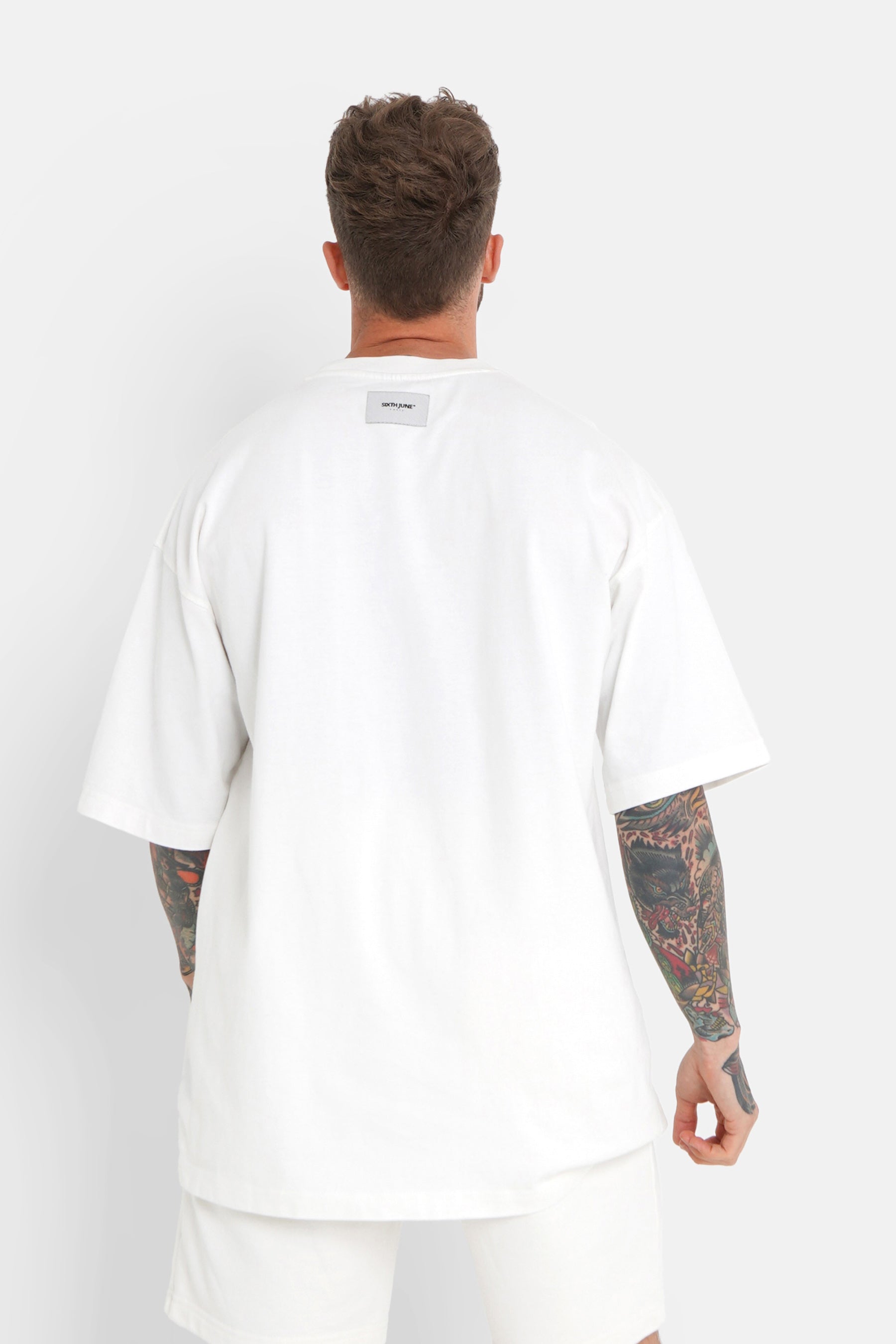 T-shirt logo signature relief Blanc