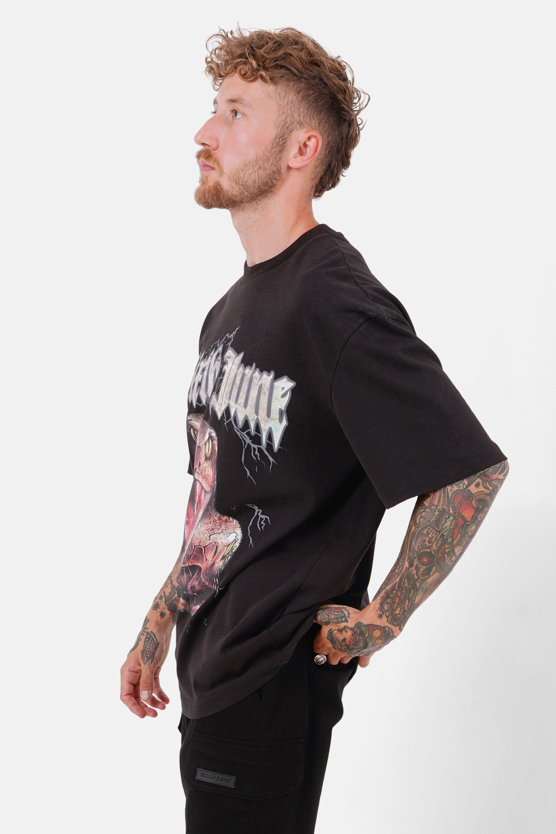 T-shirt vintage serpent Noir