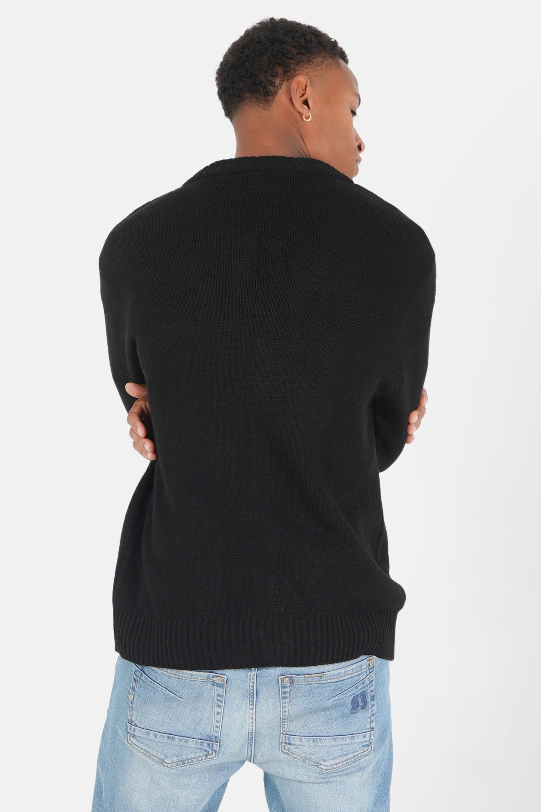 Cardigan maille coeur brodé Noir