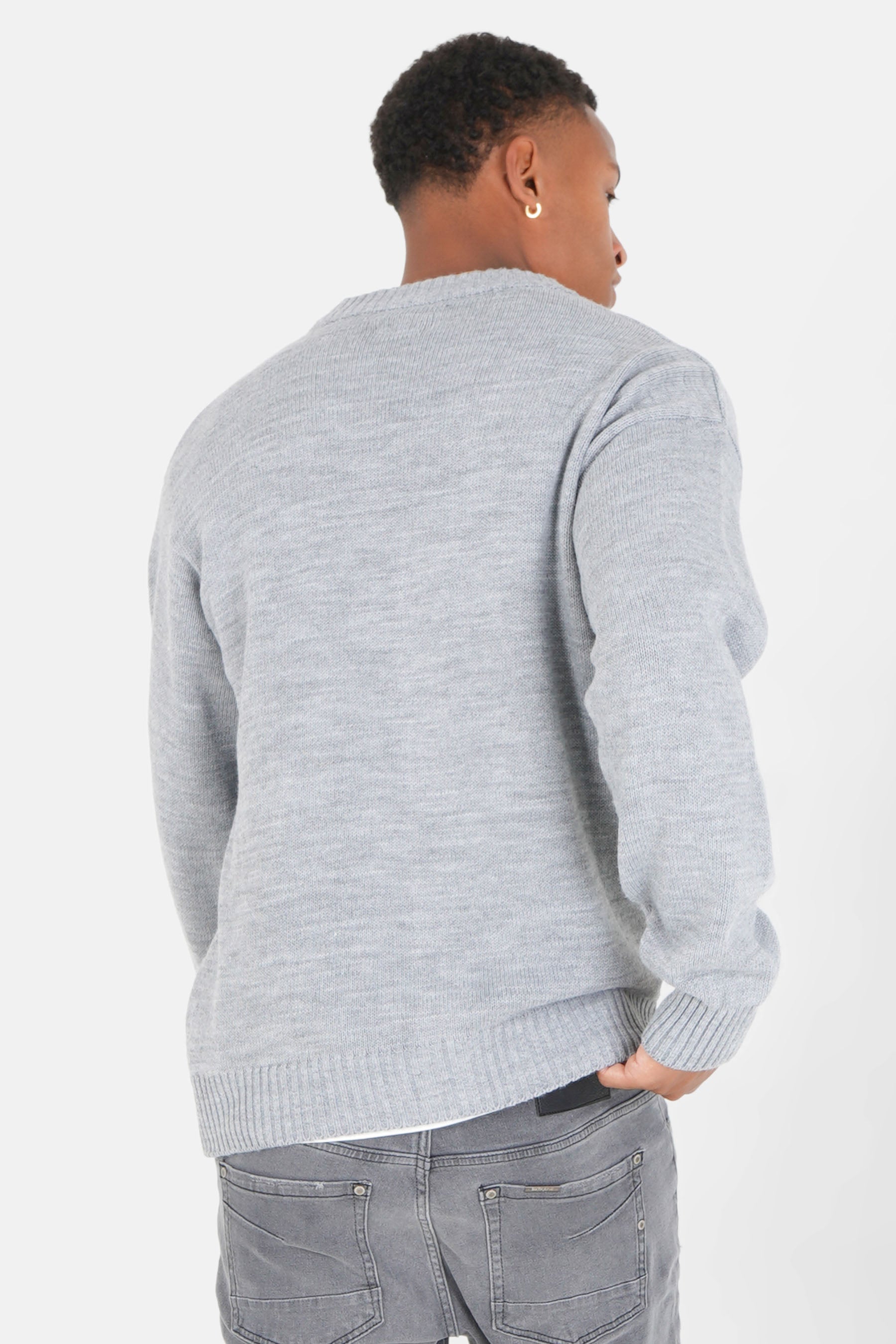 Cardigan maille coeur brodé Gris