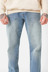 Scratched regular jeans Blue