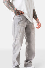 Destroyed regular jeans light Grey