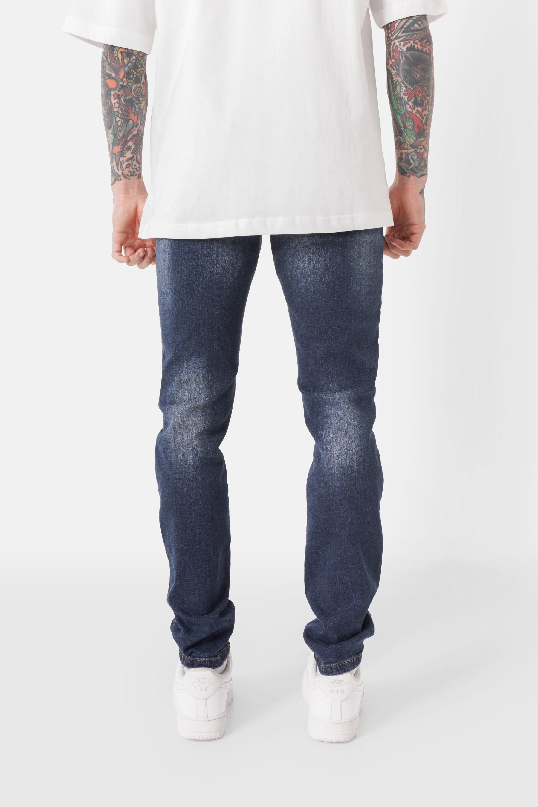 Jean slim destroy délavé Bleu foncé