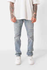 Destroyed slim jeans light Blue