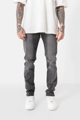 Washed slim jeans dark Grey