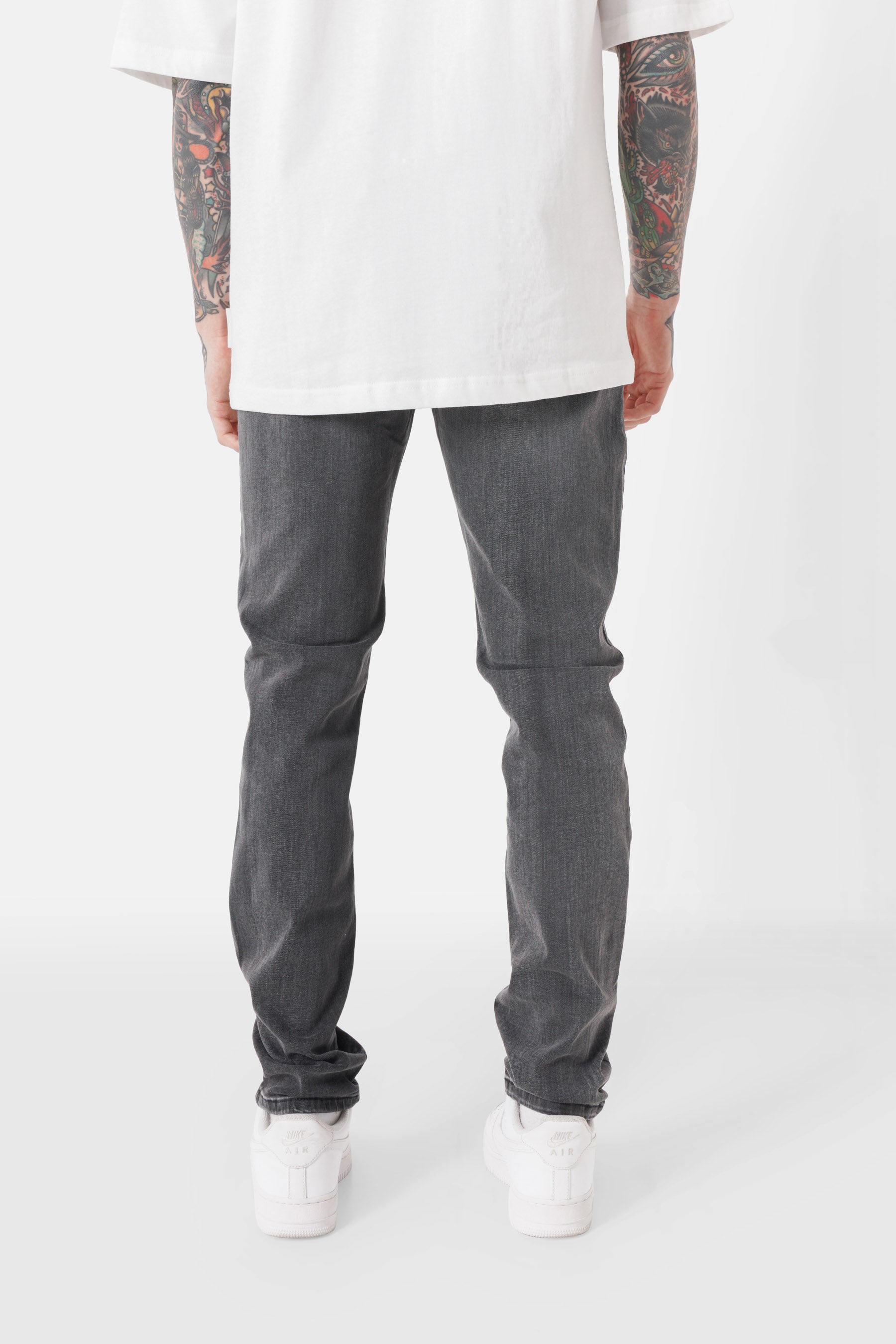 Washed slim jeans dark Grey