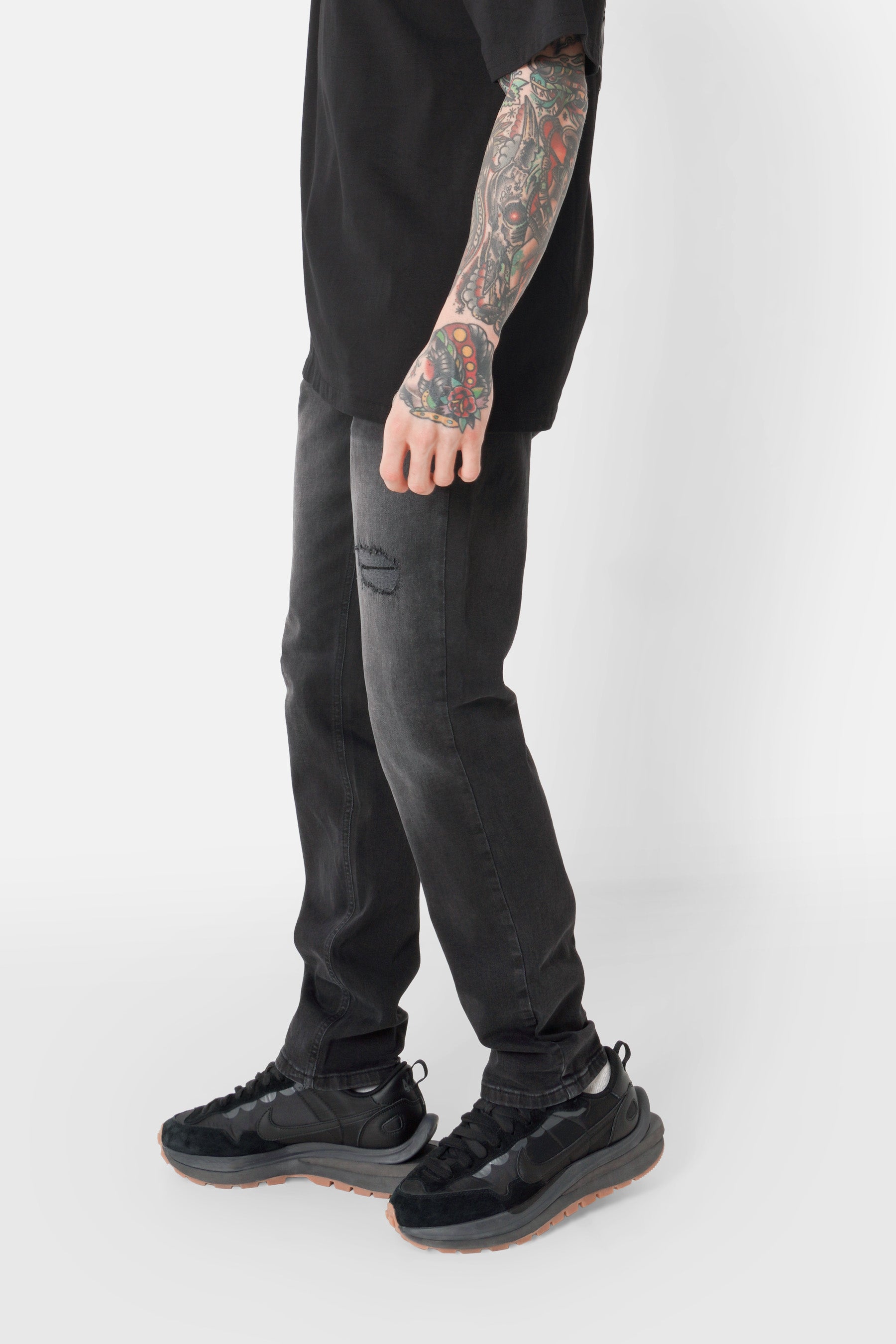 Jean regular délavé Noir