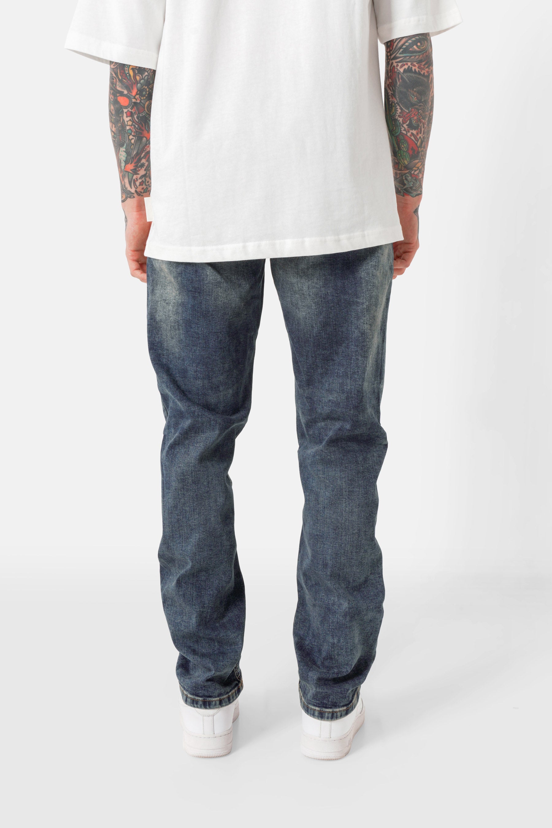 Jean délavé regular Bleu foncé