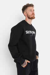 Sweatshirt molletonné logo brodé Noir