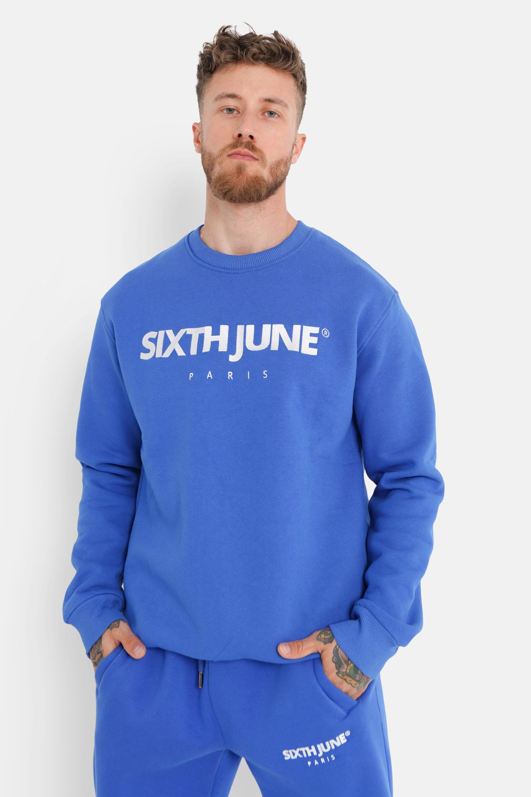 Fleece logo hoodie Blue