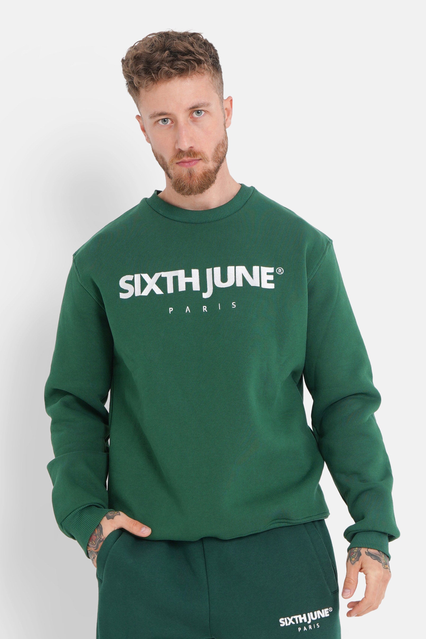 Fleece logo hoodie Green