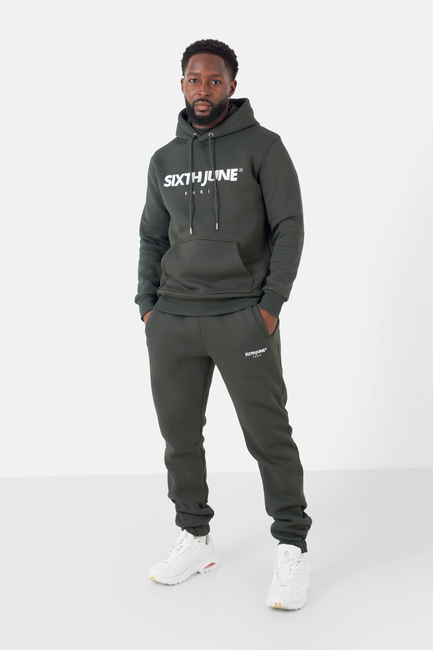 Fleece logo joggers Khaki Green