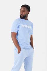 T-shirt broderie logo Paris Bleu clair