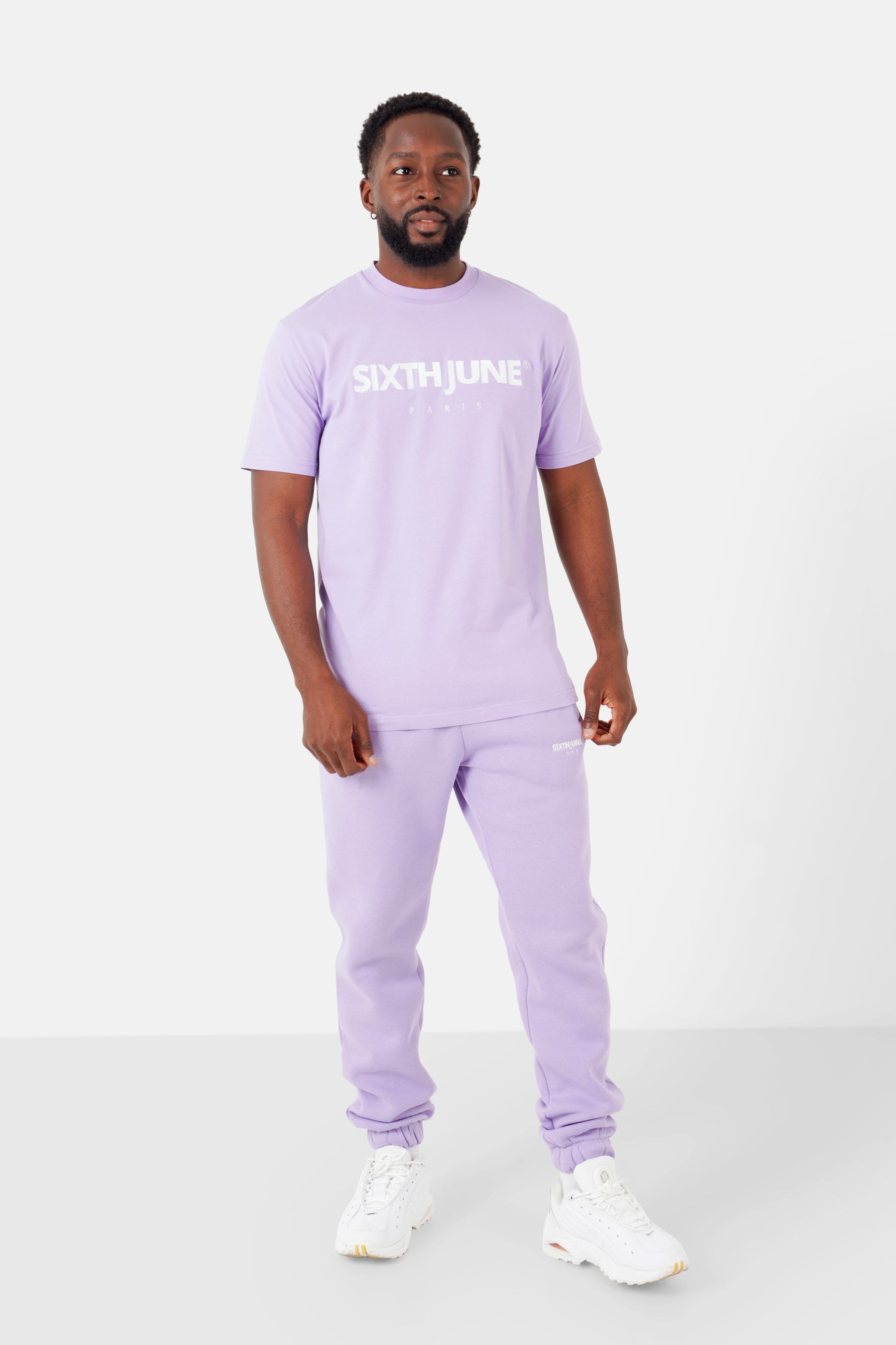 T-shirt broderie logo Paris Violet clair