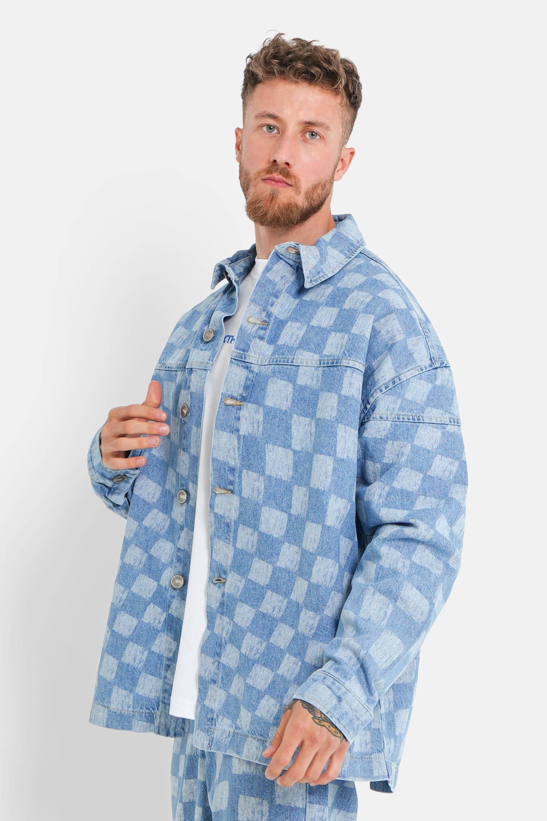 Checkerboard jacket Blue