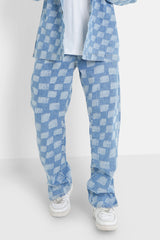 Checkerboard jeans Blue
