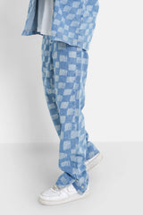 Checkerboard jeans Blue