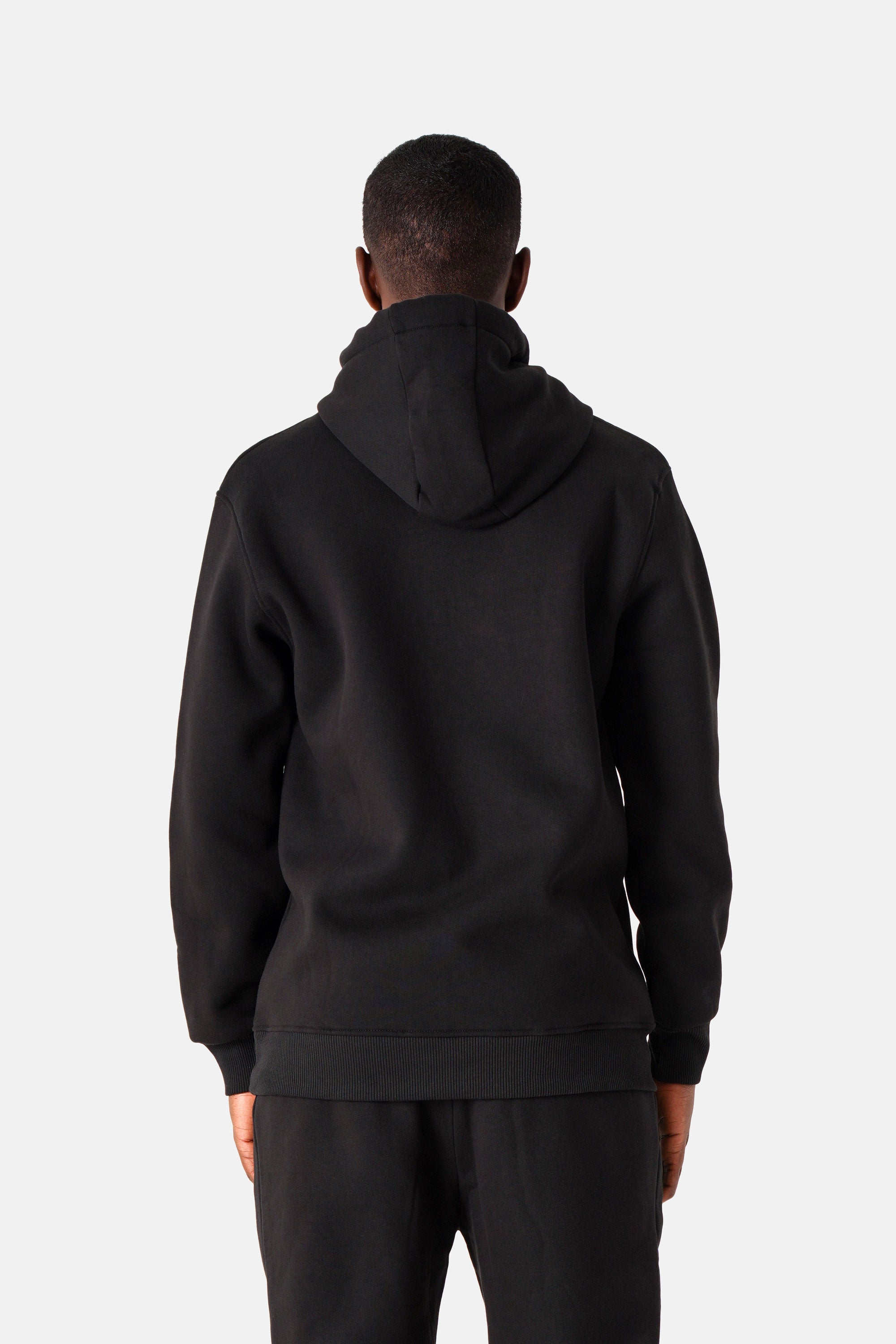 Geprägter Kapuzenpullover Schwarz