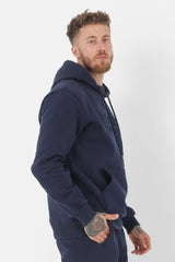 Embossed hoodie Navy