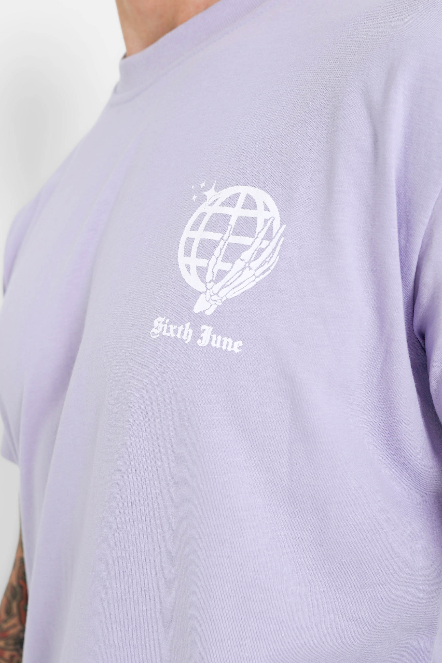 T-shirt crew globe Violet clair