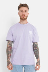 T-shirt crew globe Violet clair
