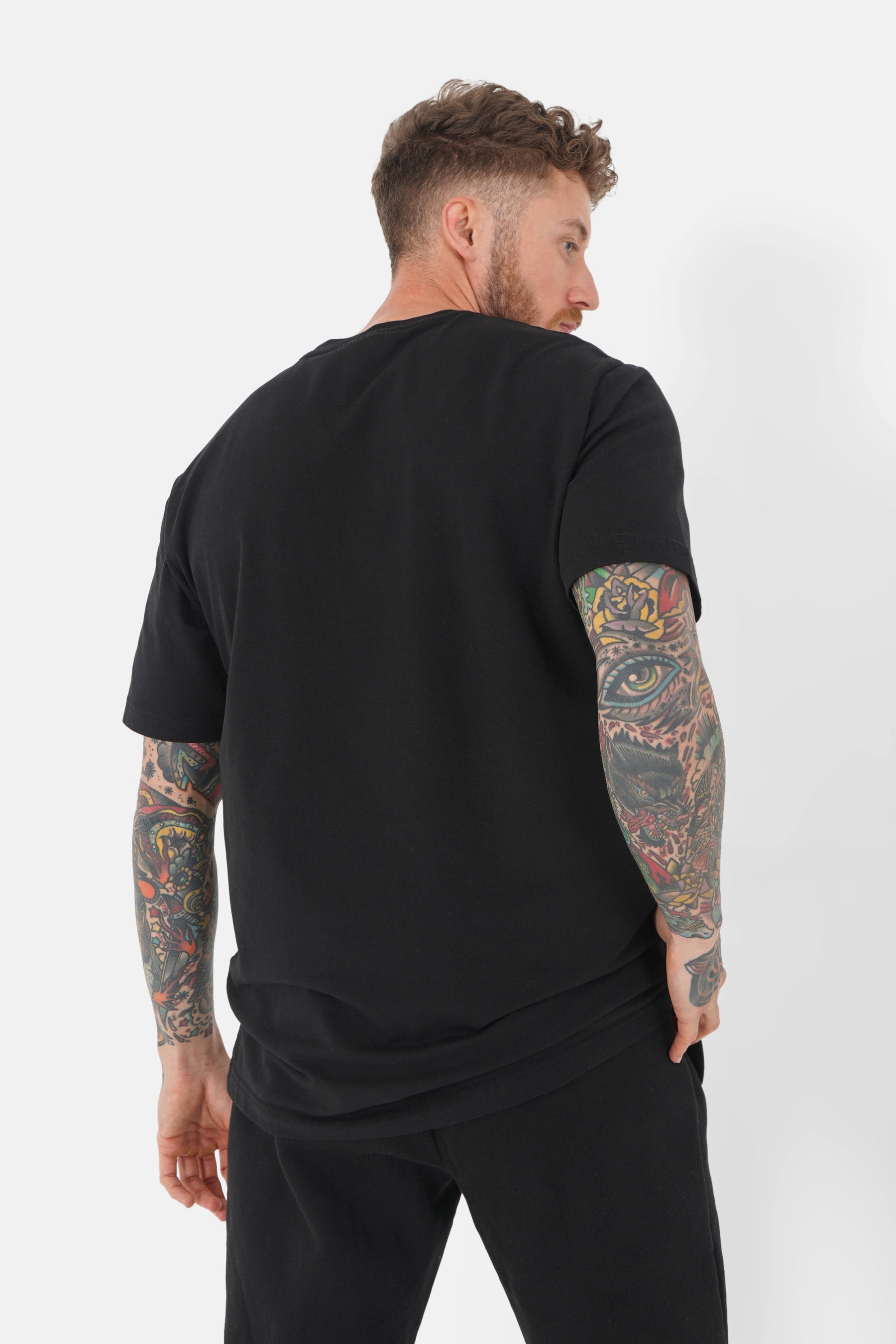 T-shirt logo relief Noir