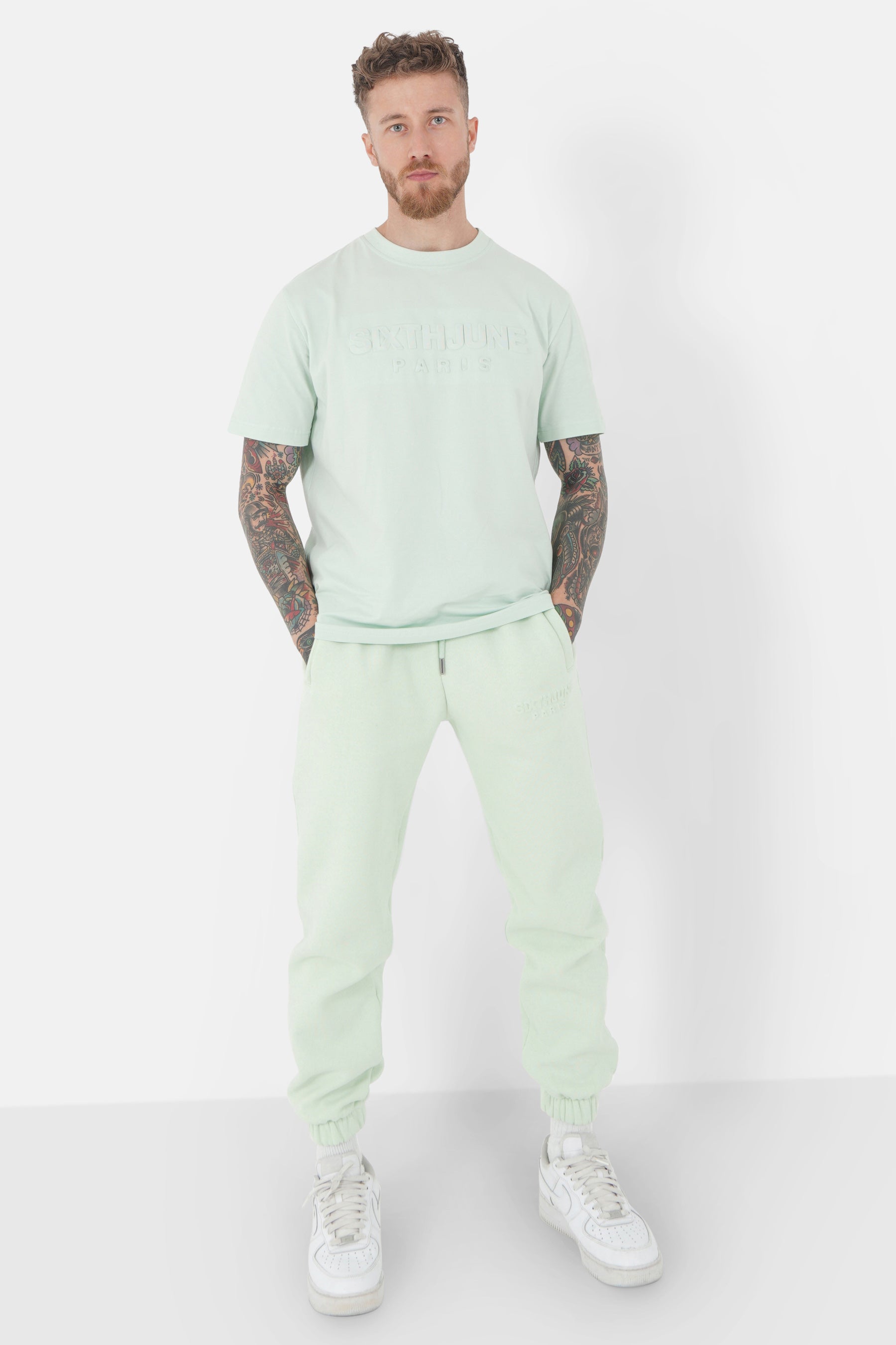 T-shirt logo relief Vert clair