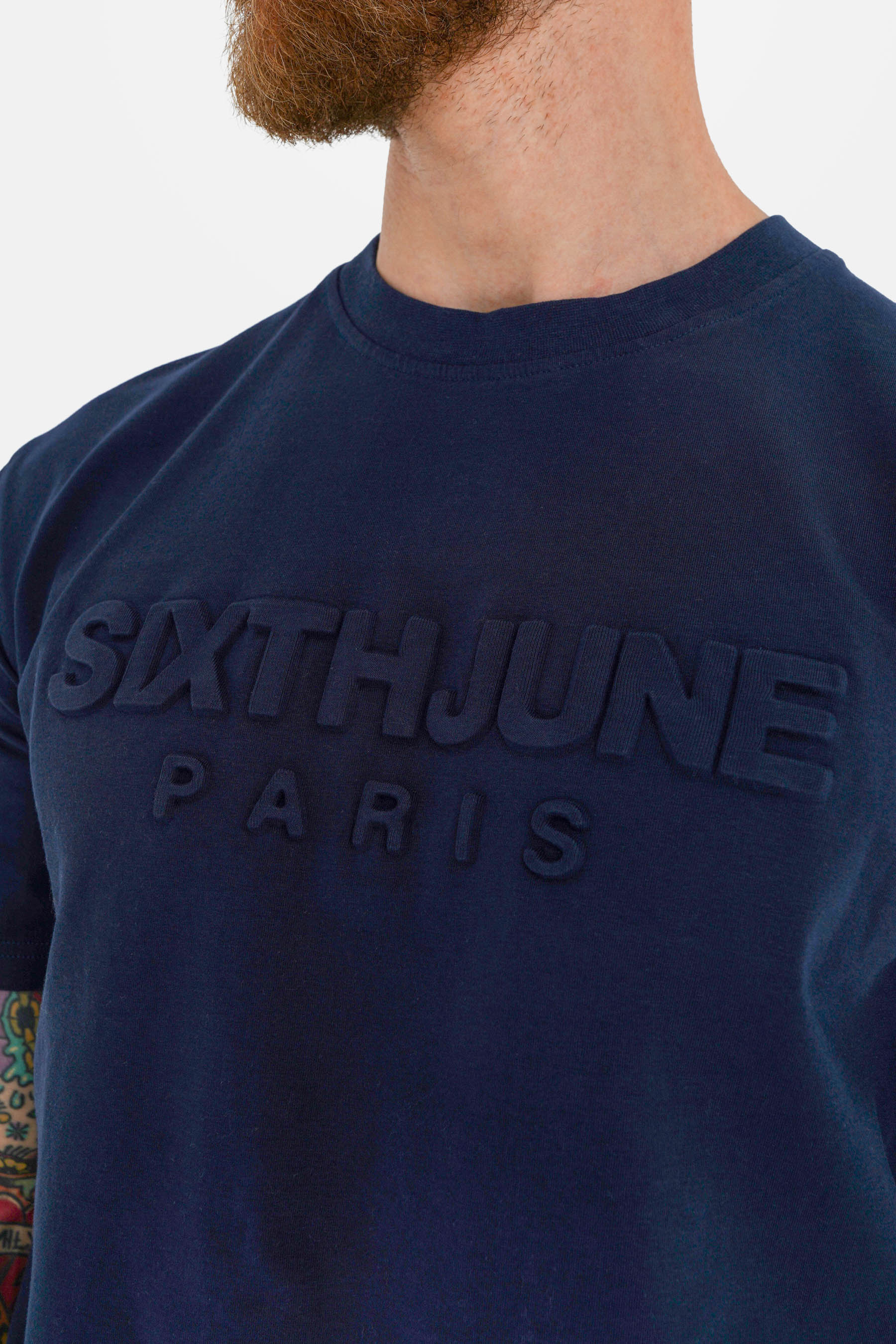 Embossed t-shirt Navy