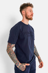 T-shirt logo relief Bleu foncé