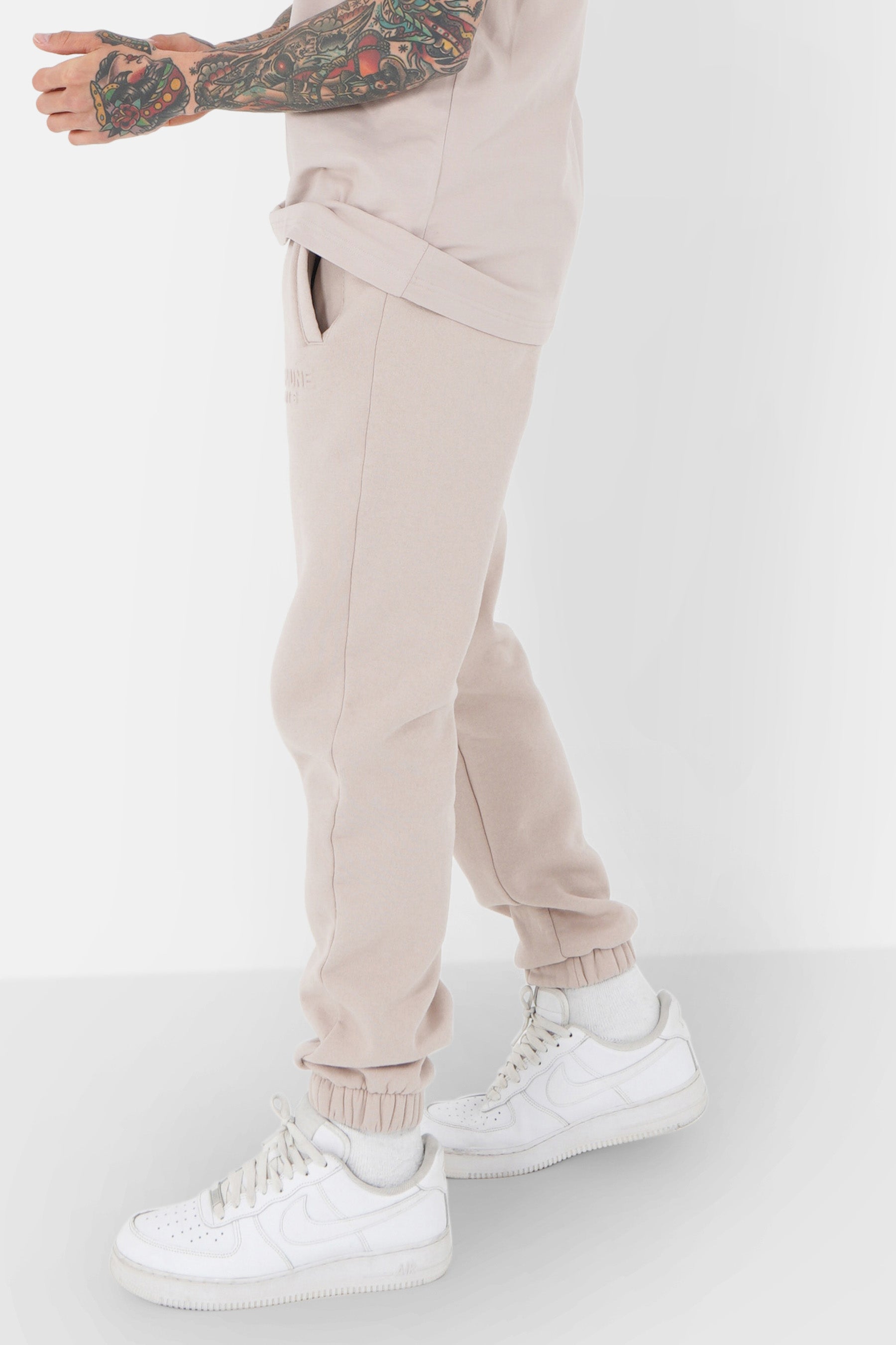 Jogging logo relief Beige