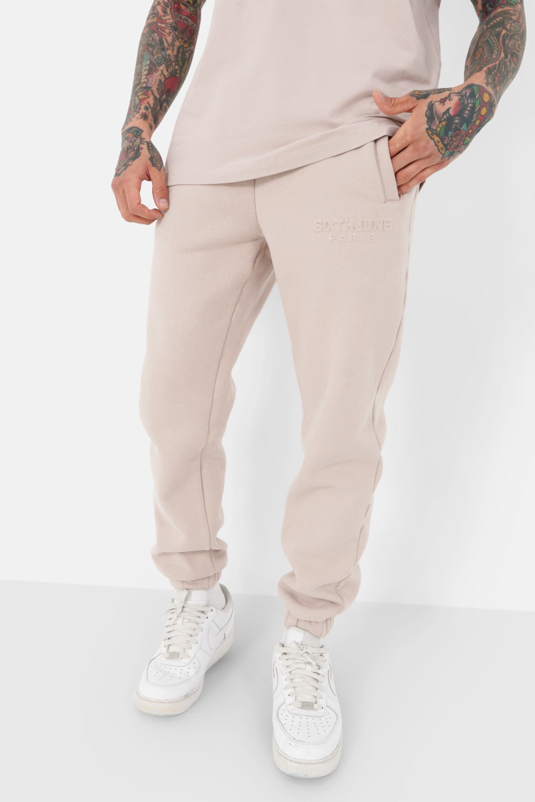 Jogging logo relief Beige