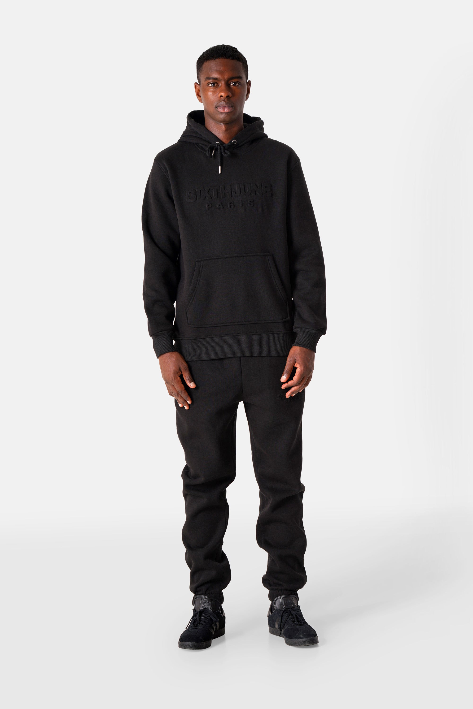 Embossed joggers Black