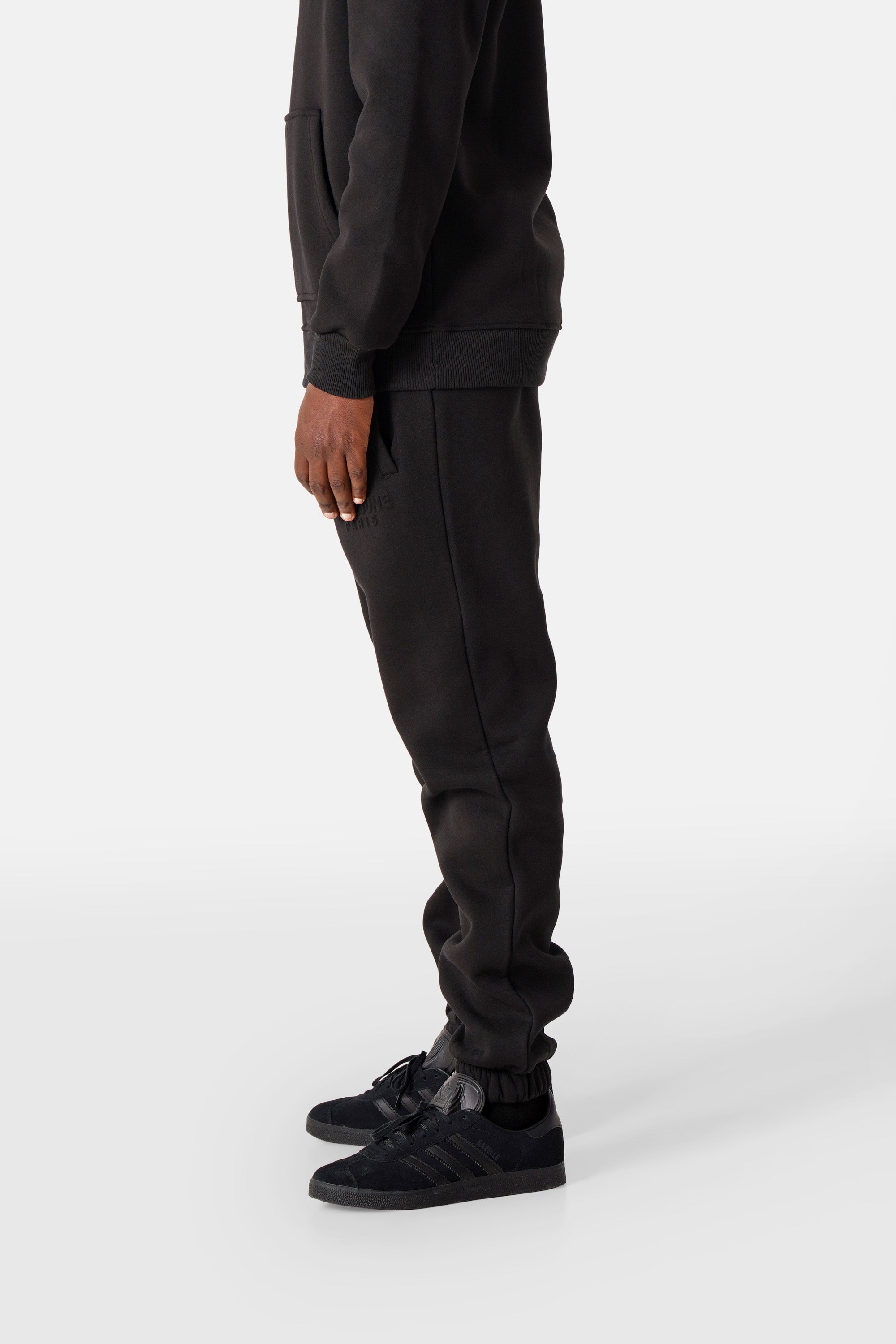 Embossed joggers Black