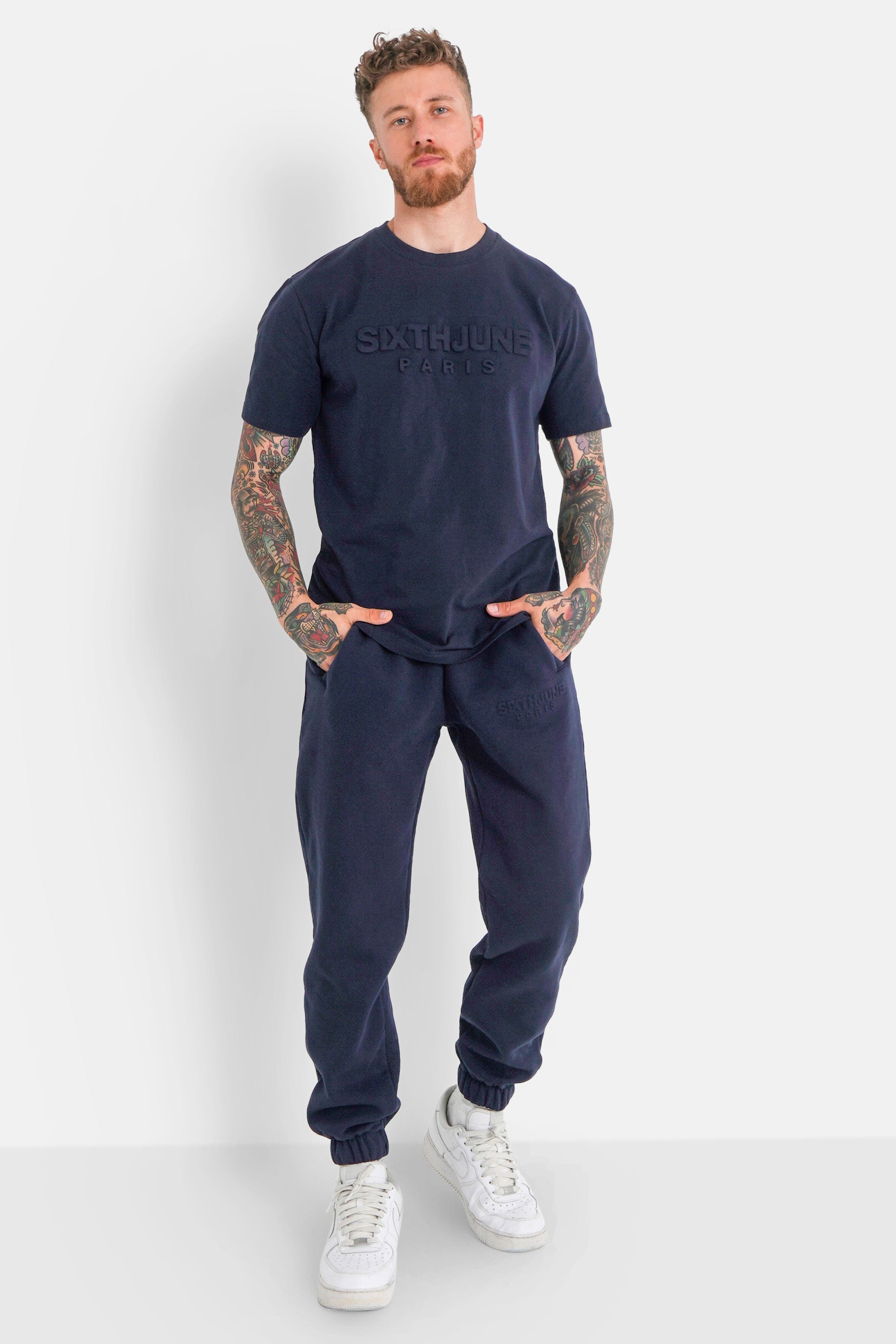 Jogging logo relief Bleu foncé