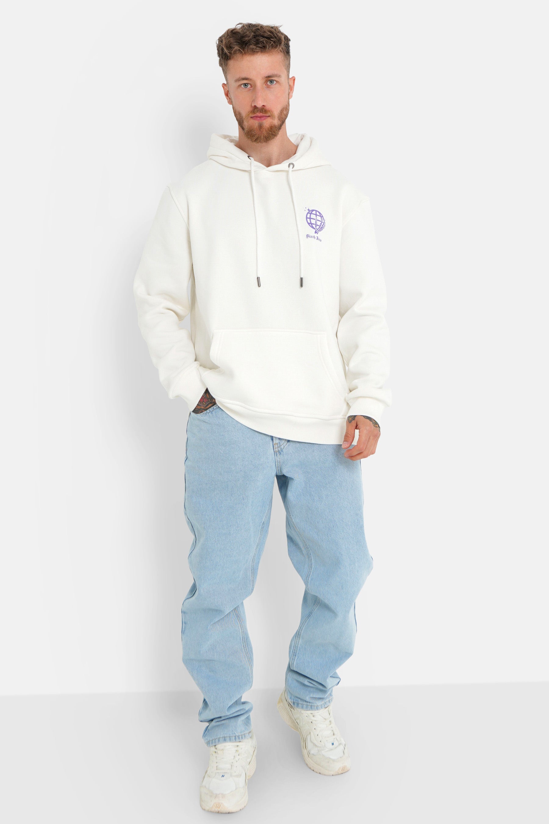 Globe hoodie White