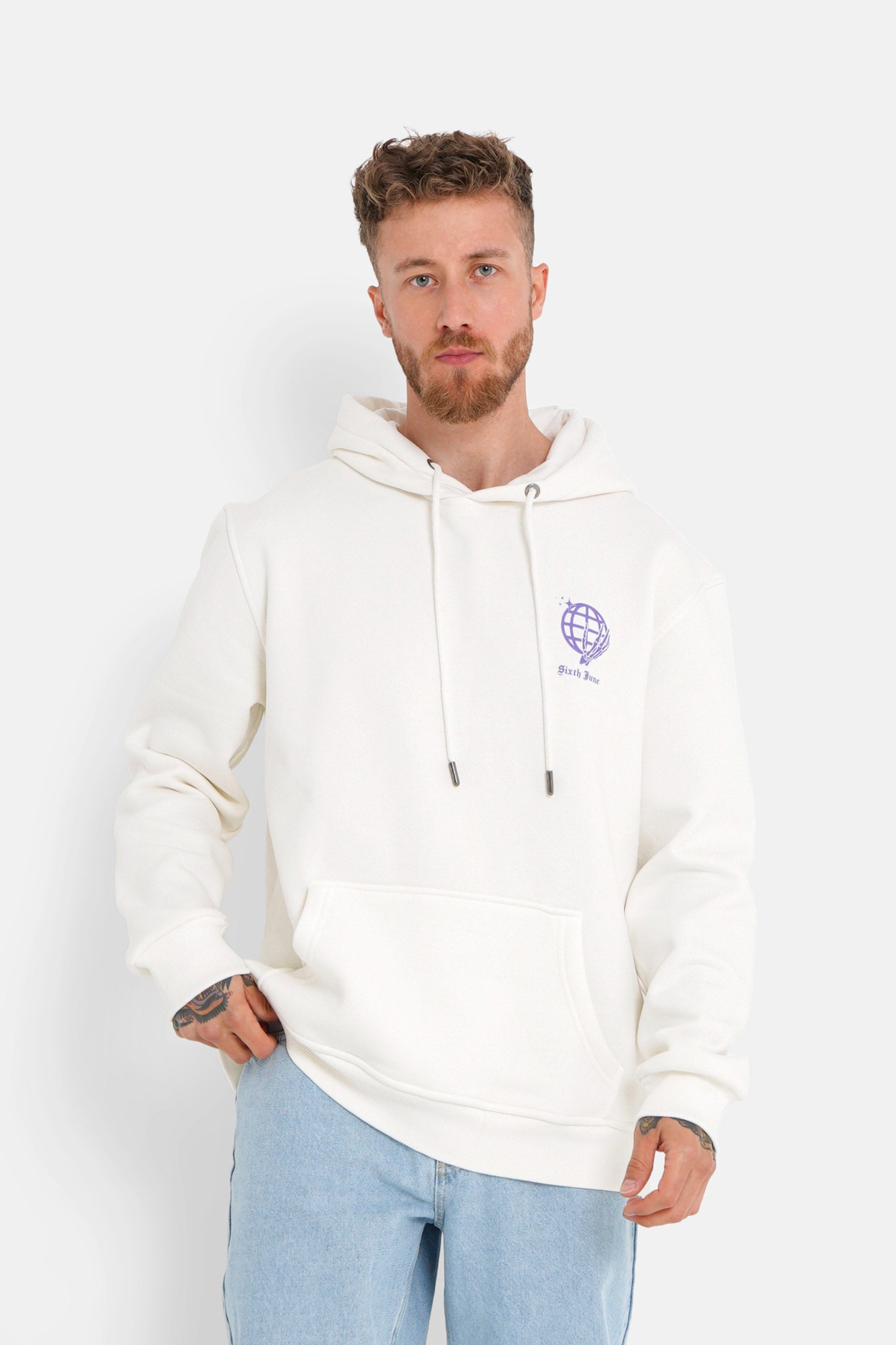 Globe hoodie White