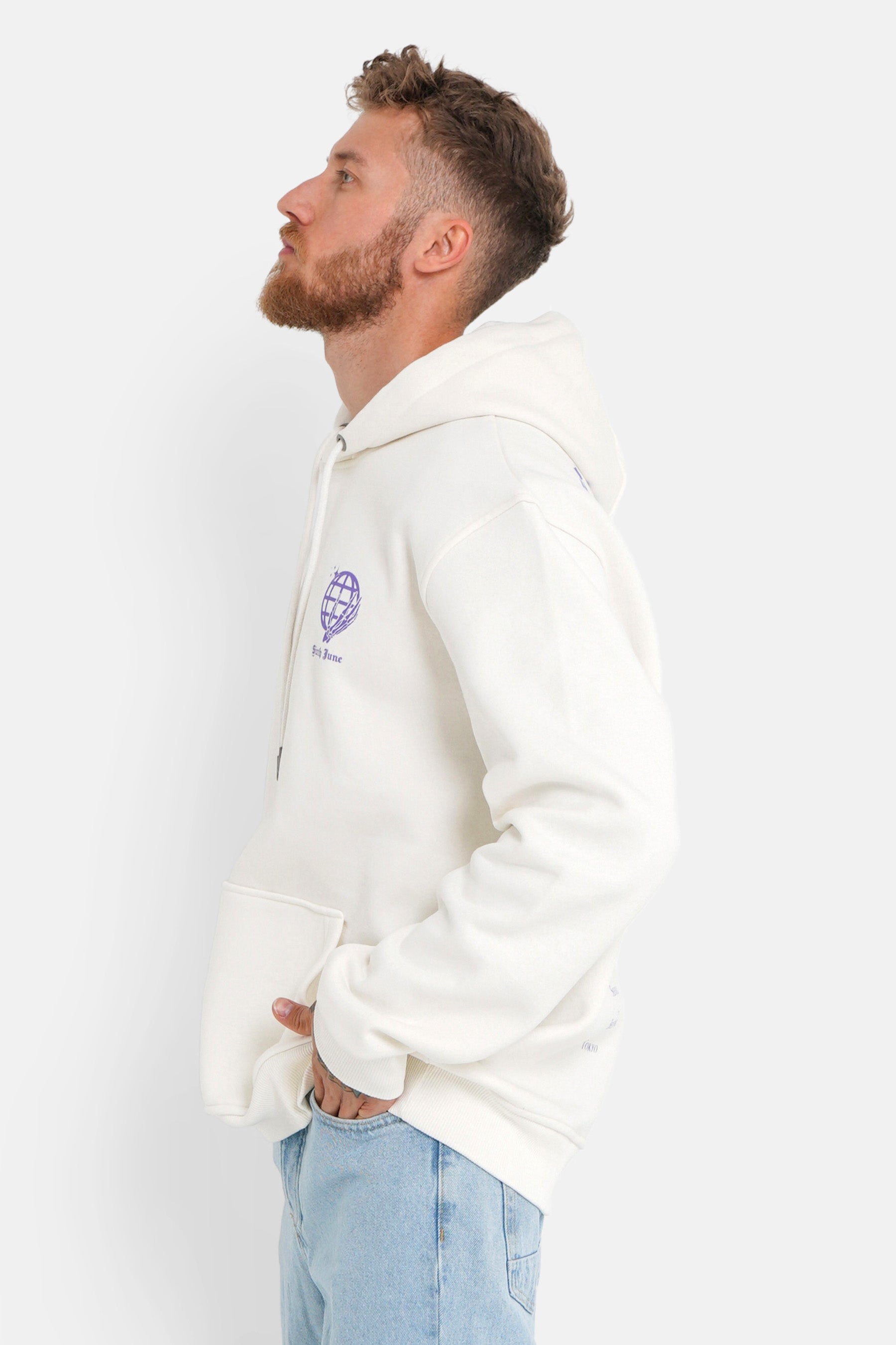 Globe hoodie White