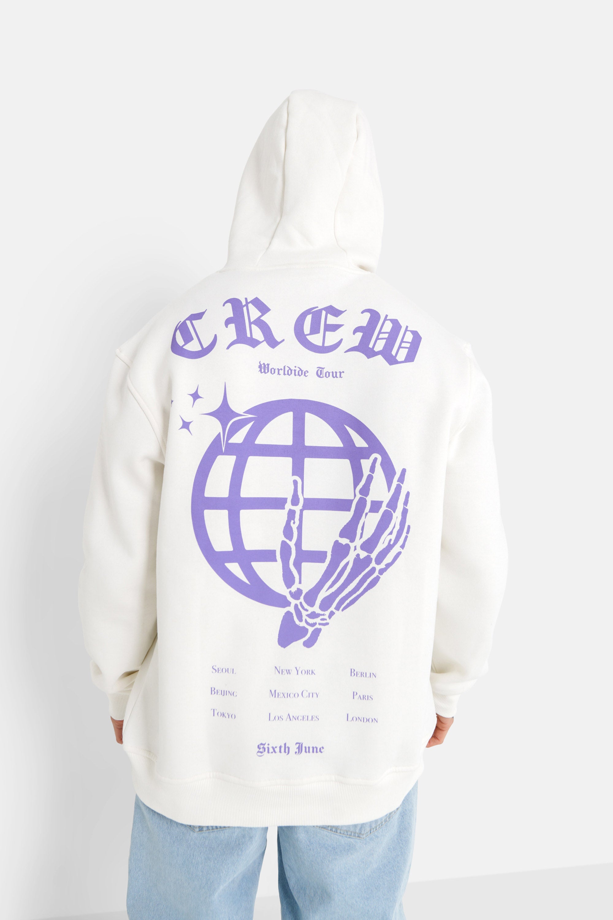 Globe hoodie White