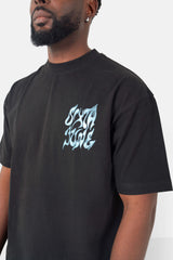 T-shirt grand logo chrome Noir