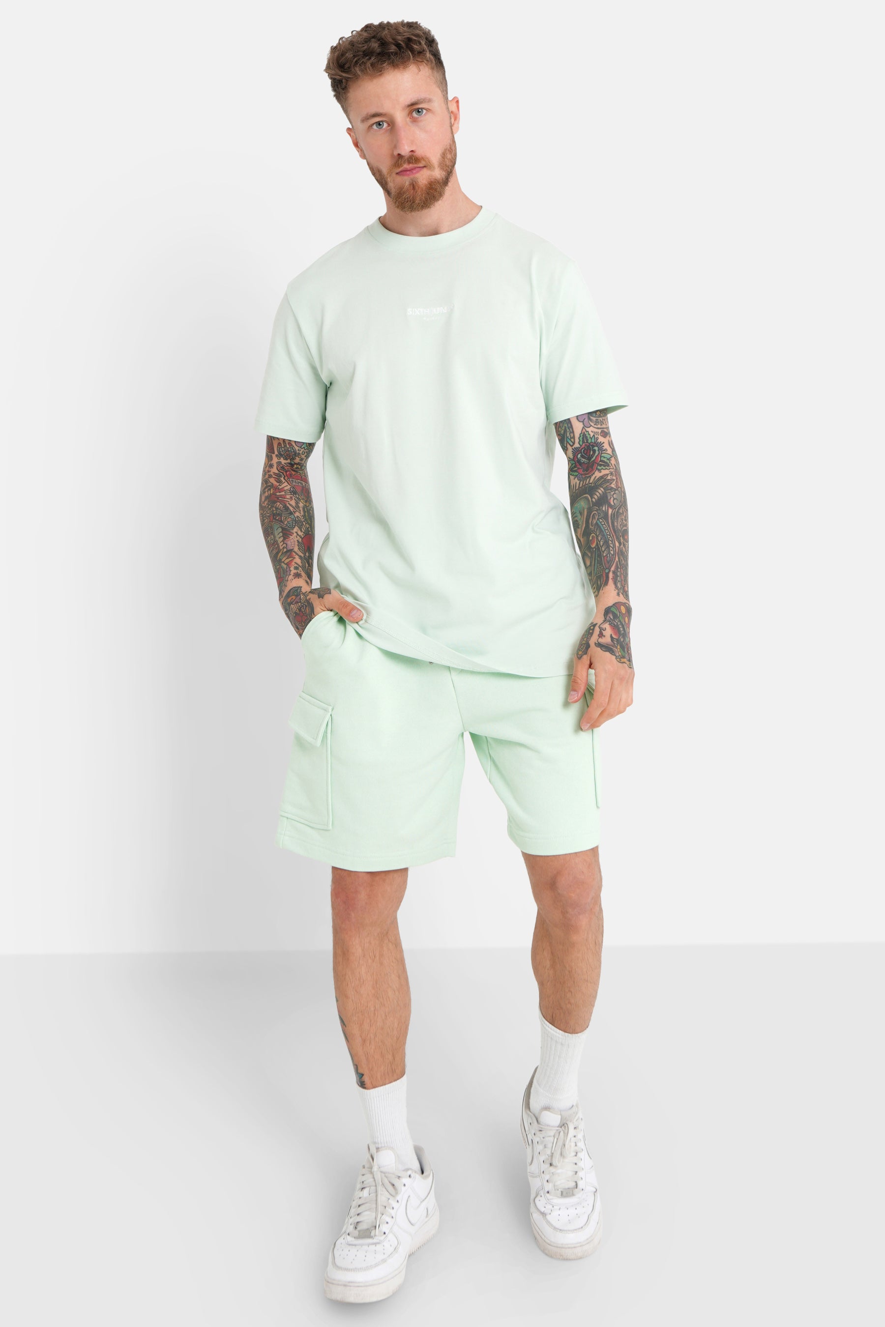 Embroidered logo T-shirt light Green