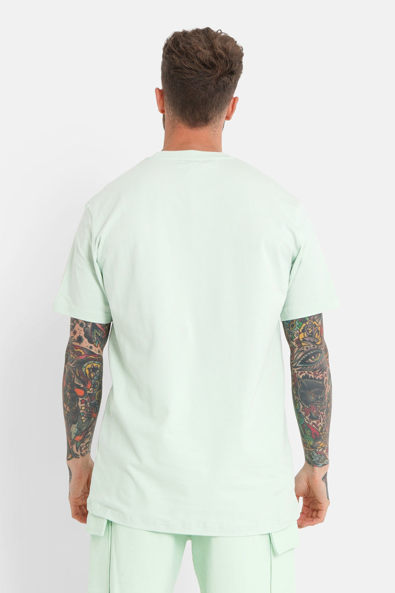 T-shirt logo brodé Vert clair
