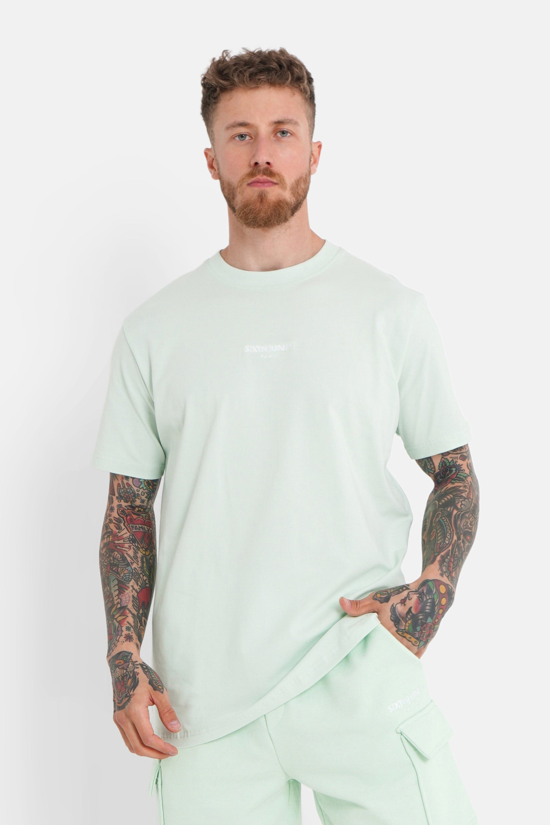 Embroidered logo T-shirt light Green