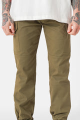 Pantalon poches cargo cordons Vert kaki