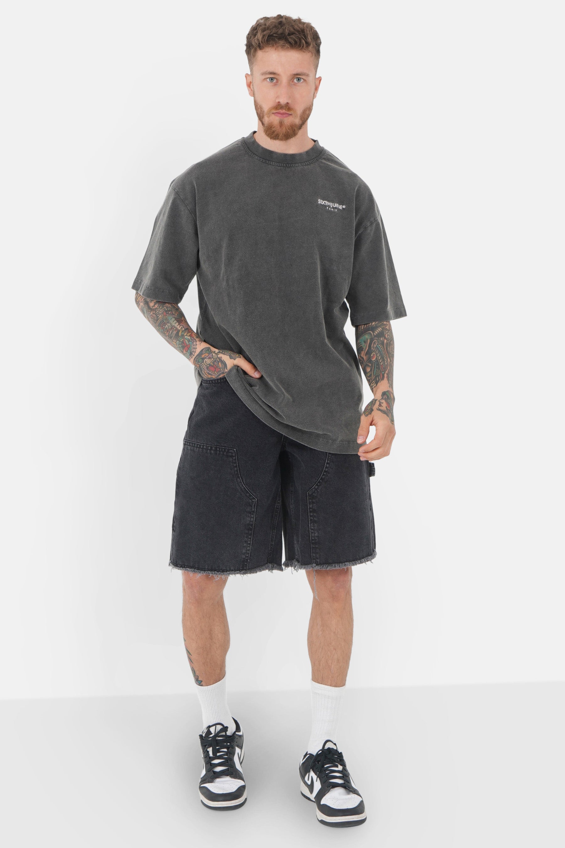 T-shirt acid logo Noir