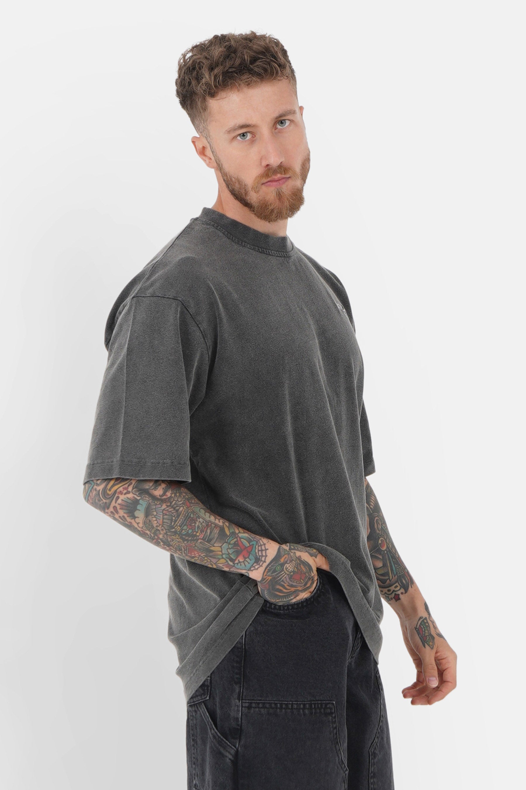 T-shirt acid logo Noir